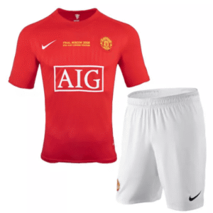 Retro Manchester United Champions League Final Kids Kit 07/08