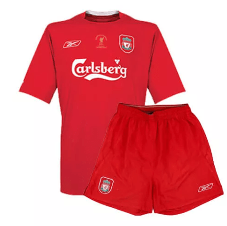 Retro Liverpool Home UCL Winners Kids Kit 04/05