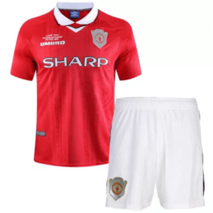 Retro Manchester United Champions League Final Kids Kit 1999