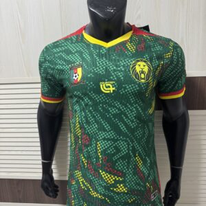 Fourteen Cameroon 2025/26 Home Player Version Soccer Jersey – Green | Indomitable Lions | Tonal Lion Graphic | AFCON & World Cup 2026