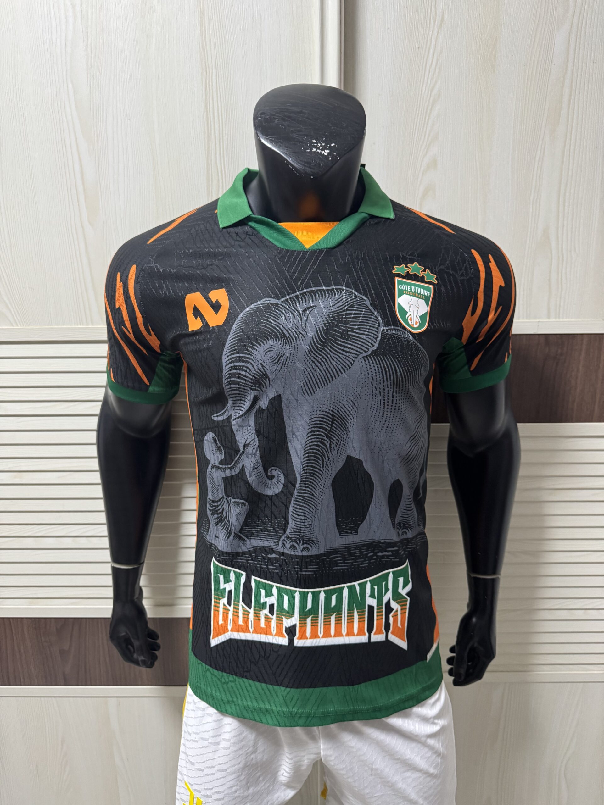 Ivory Coast National Football Team 2026 Home Jersey – Men’s Black “Elephants” Graphic Football Shirt
