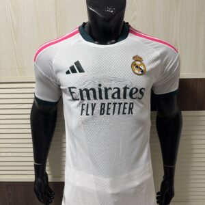 Adidas Real Madrid 2026-27 Home Player Version Jersey front view showing pristine white official Real Madrid shirt with iconic club crest and adidas HEAT.RDY performance fabric