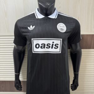 Adidas x Oasis Tour Jacquard Jersey – Black | Live '25 Limited Edition Britpop Football Shirt