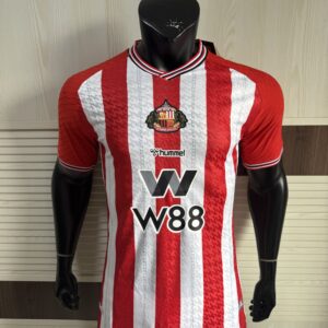 Hummel Sunderland AFC 2025/26 Home Jersey – Red & White Stripes | Premier League Football Shirt
