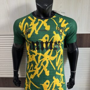 Custom Green & Yellow Athletic Jersey – Graphic Pattern Performance Sports Shirt