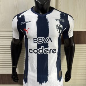 PUMA CF Monterrey 2025/26 Home Jersey – Navy & White Striped Football Shirt