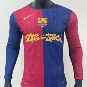 Barcelona 24-25 Home Travis Scott Long Sleeve Player Version