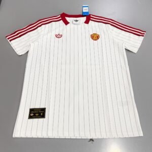 2025/26 Manchester United White Red Triple Stripe 4