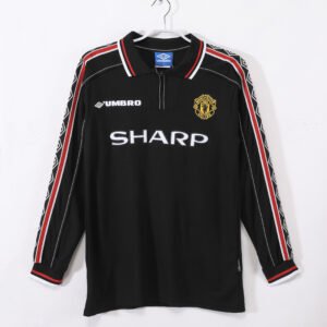 1998/99 Manchester United F.C. Black Away Jersey #3 B7