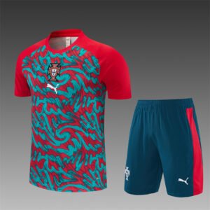 Portugal Red and Green Camo Training Kit Set 2026-27 full set