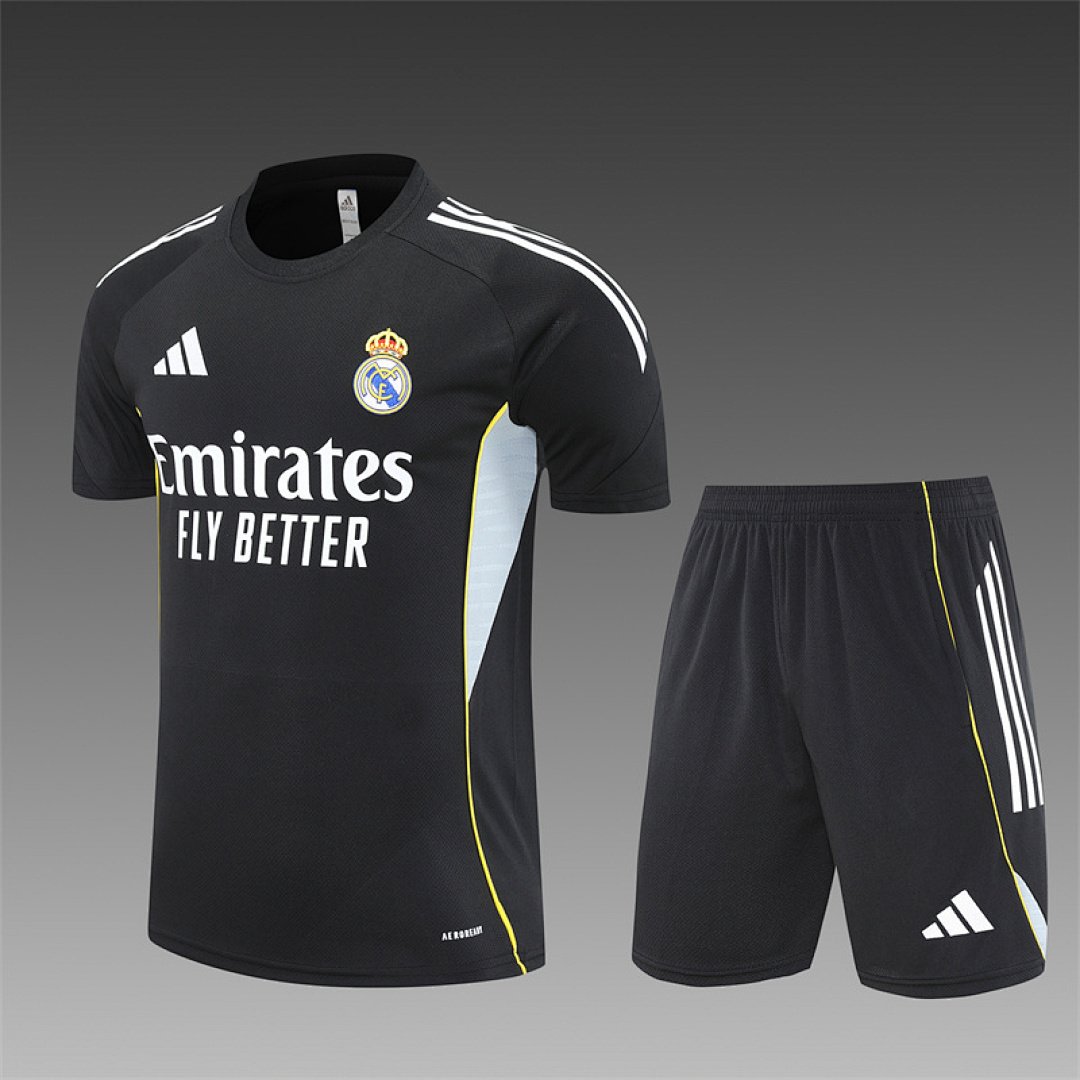 Real Madrid Black Training Kit Set 2025-26 full set